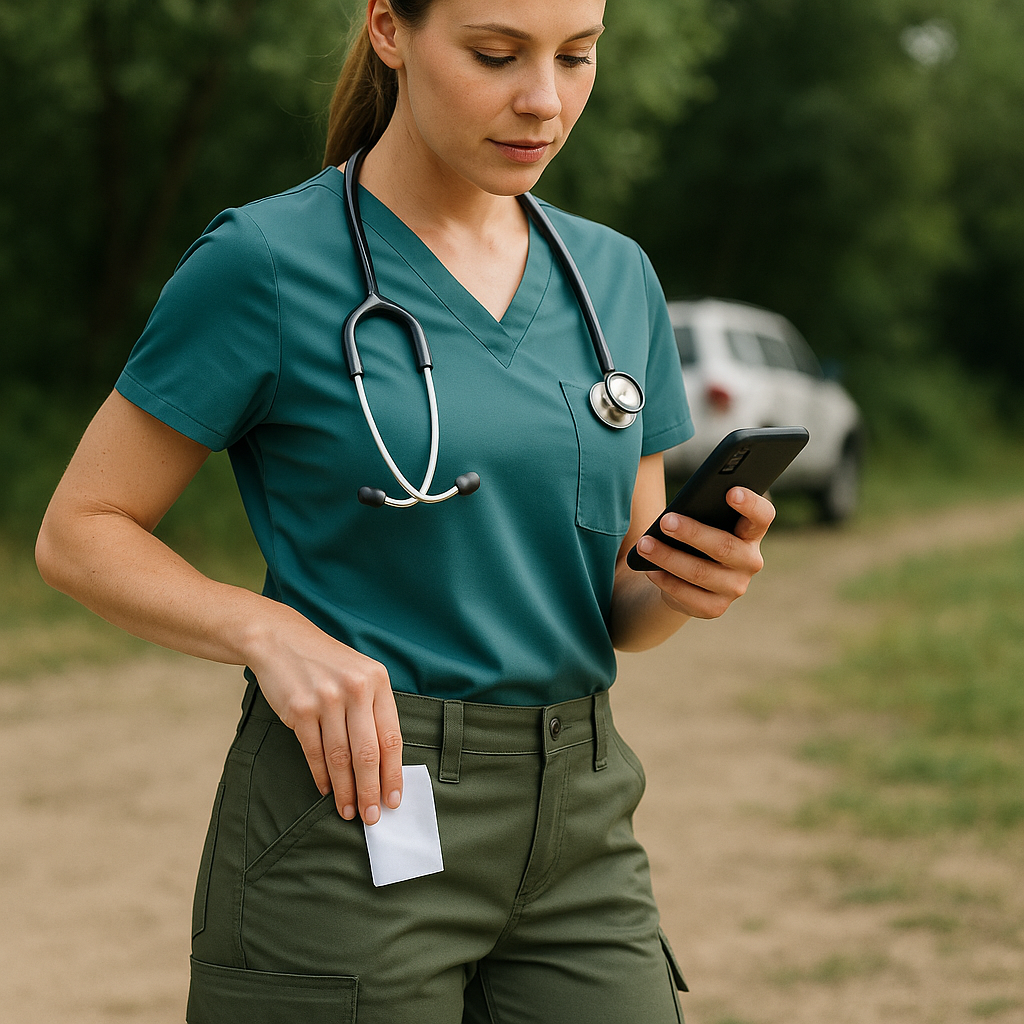 Medicīniskās bikses darbiem lauka apstākļos – kas svarīgāks: griezums vai kabatas?